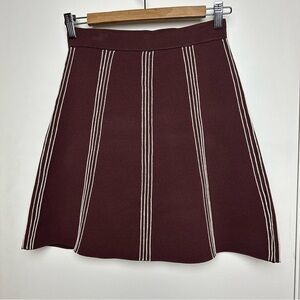 NWTs Sandro Paris Brown Mahogany Mini Skirt 36 S